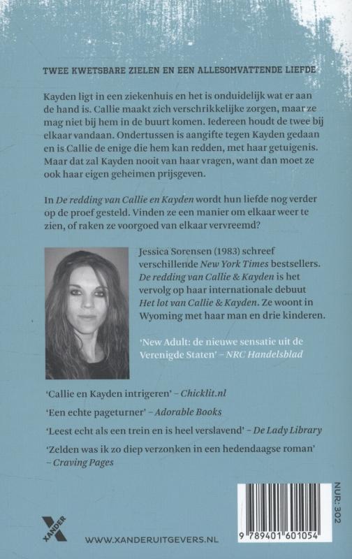 Achterkant van De redding van Callie en Kayden