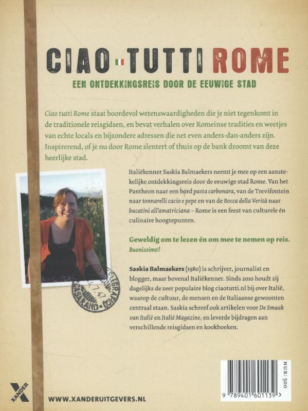 Achterkant van Ciao tutti Rome