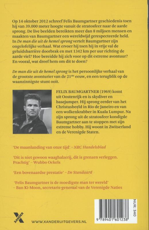 Achterkant van De man die uit de hemel sprong