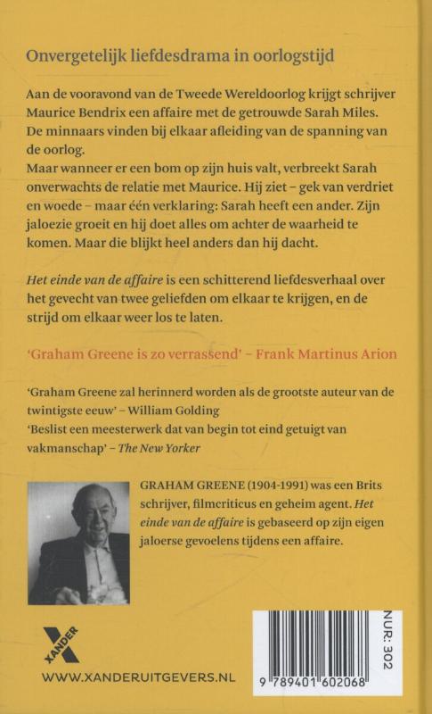 Achterkant van Het einde van de affaire