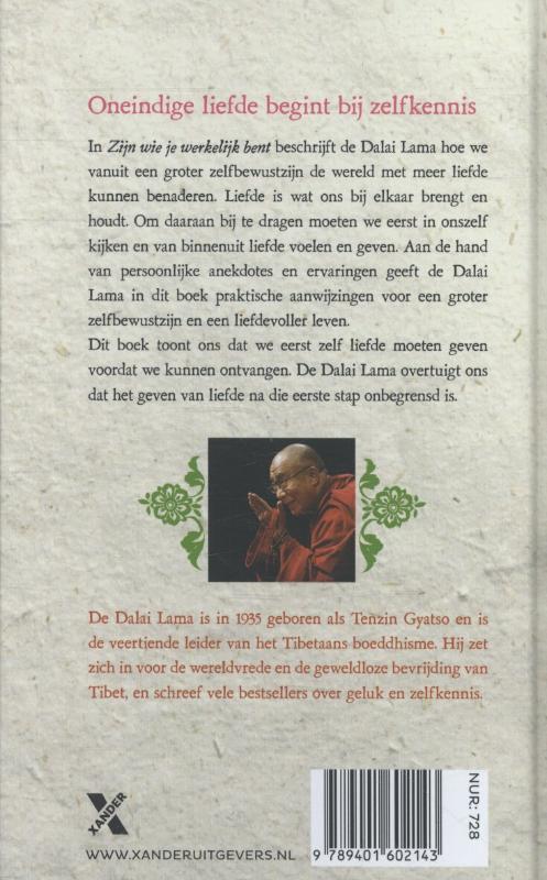 Achterkant van Zijn wie je werkelijk bent