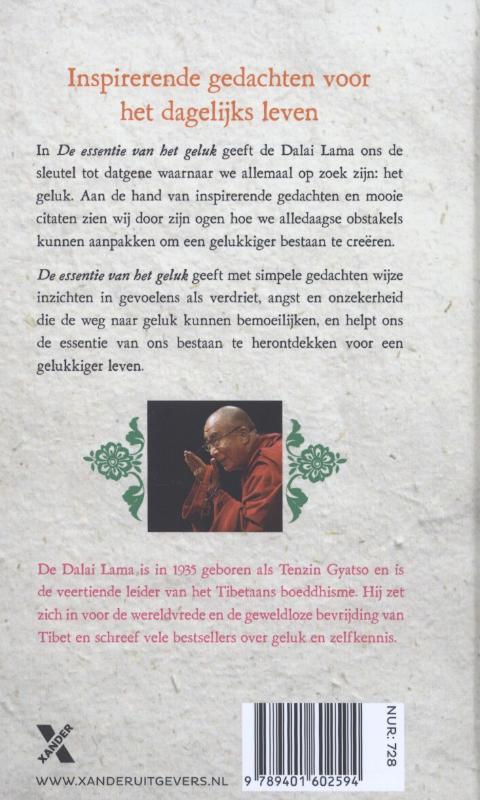 Achterkant van De essentie van het geluk
