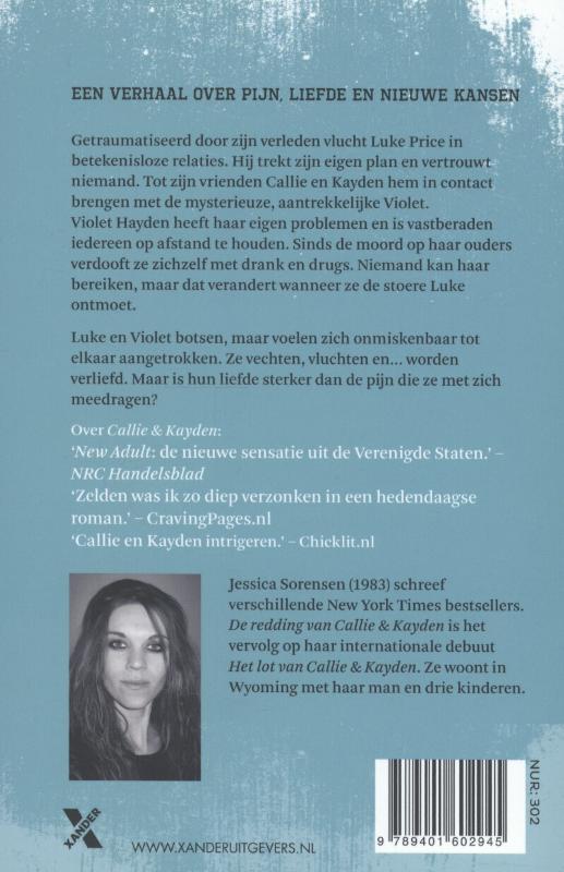 Achterkant van De bestemming van Violet en Luke