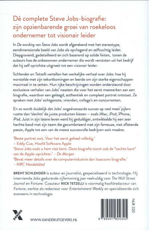 Achterkant van De wording van Steve Jobs