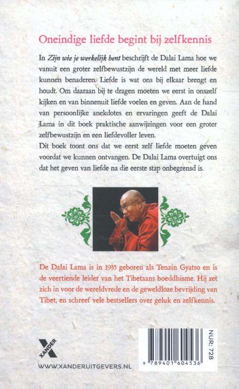 Achterkant van Zijn wie je werkelijk bent
