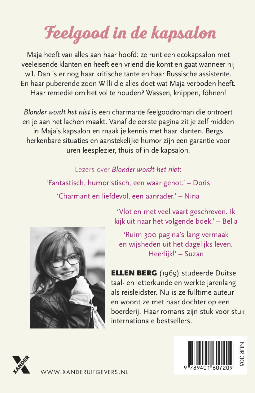 Achterkant van Blonder wordt het niet