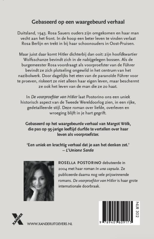 Achterkant van De voorproefster van Hitler