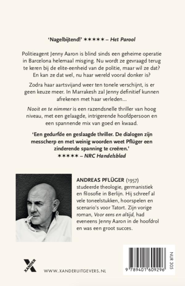 Achterkant van Nooit en te nimmer