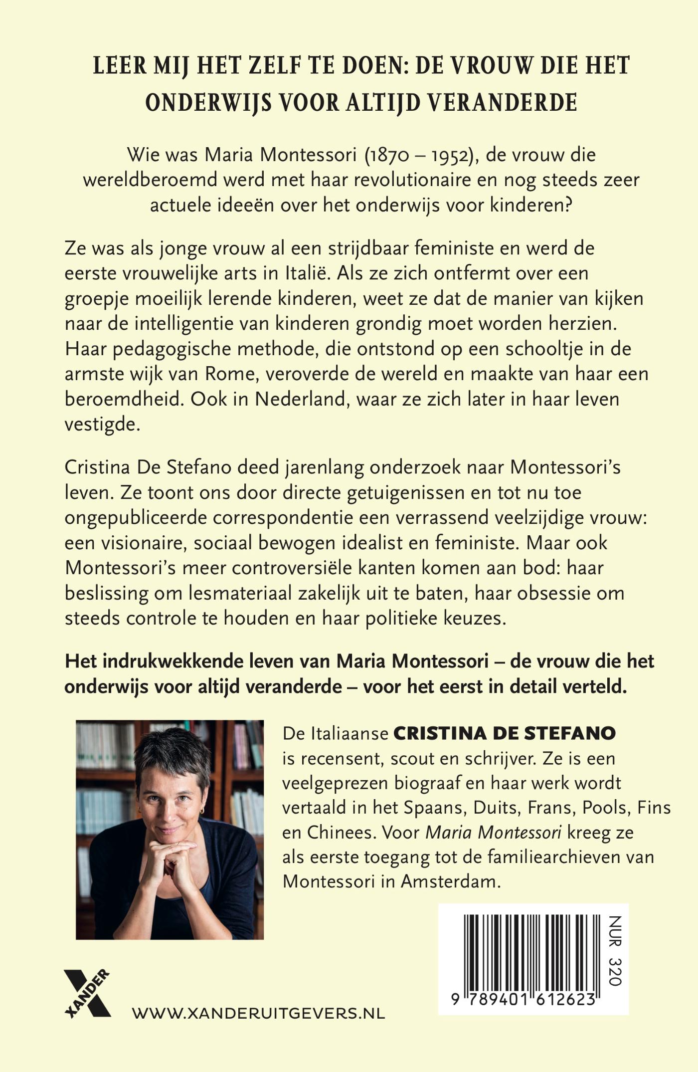 Achterkant van Maria Montessori