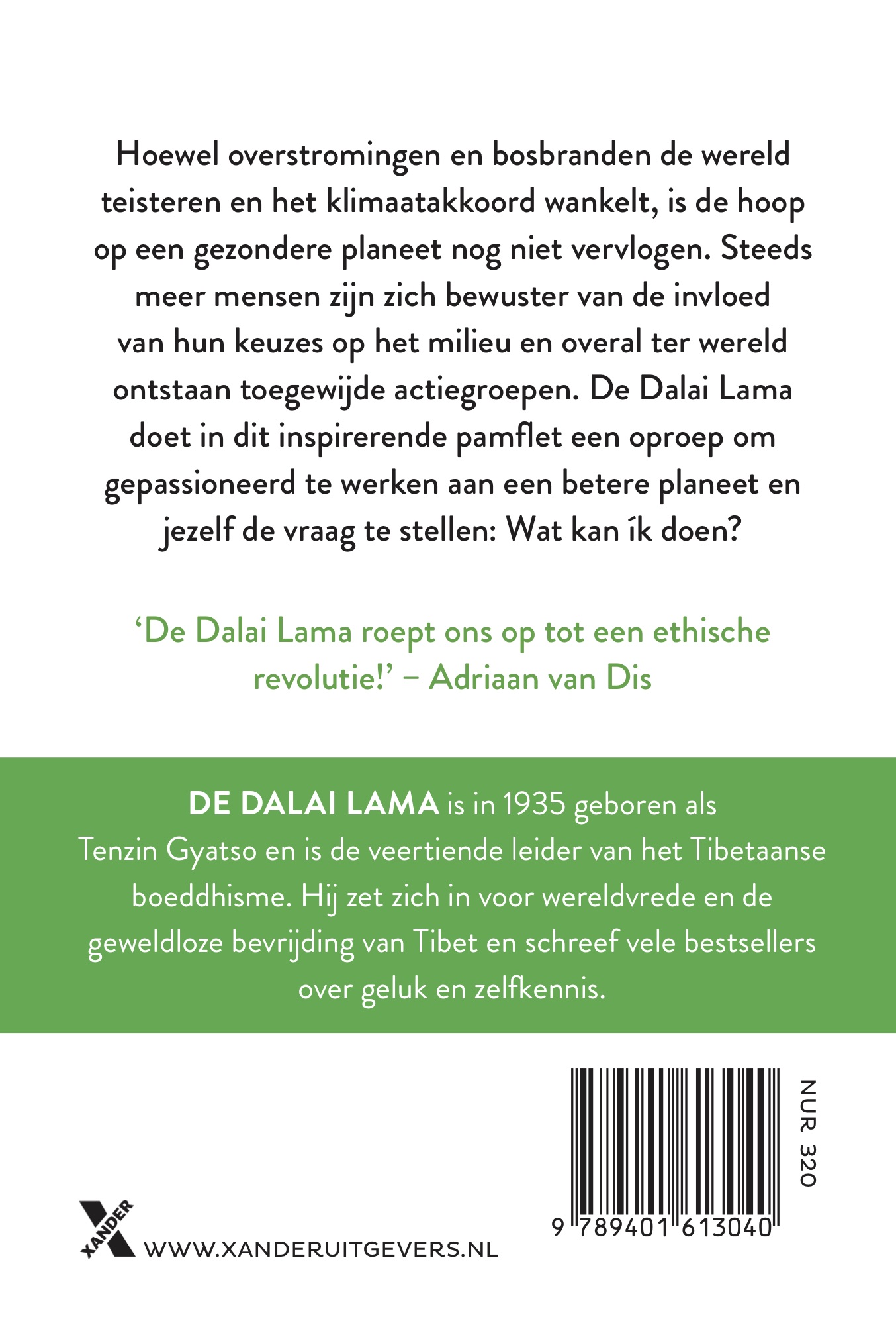 Achterkant van Red het klimaat