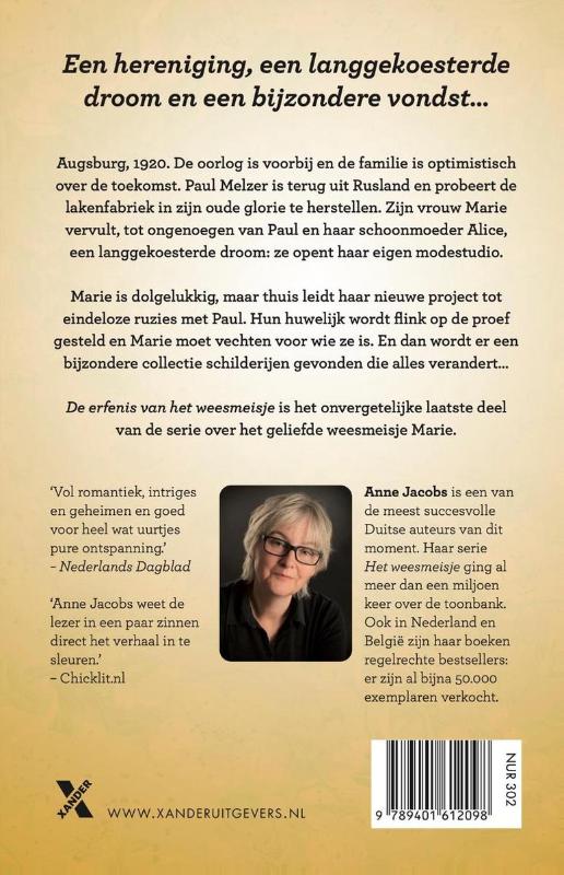 Achterkant van De erfenis van het weesmeisje