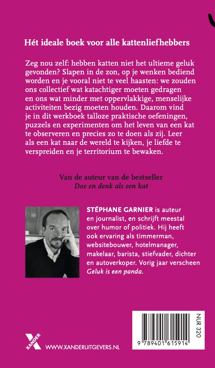Achterkant van Geluk is een kat