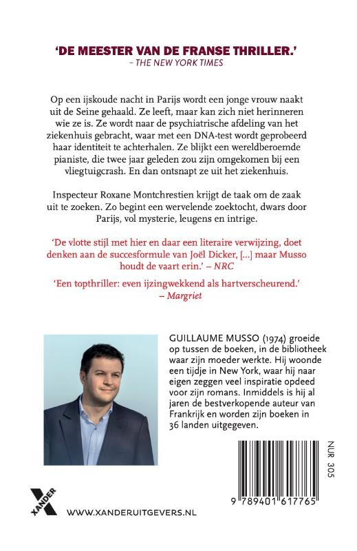Achterkant van Het meisje uit de Seine