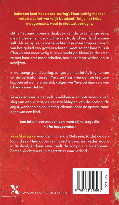 Achterkant van Yeva's dagboek