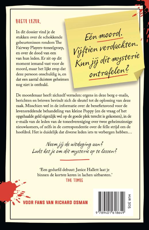 Achterkant van De hoofdrol