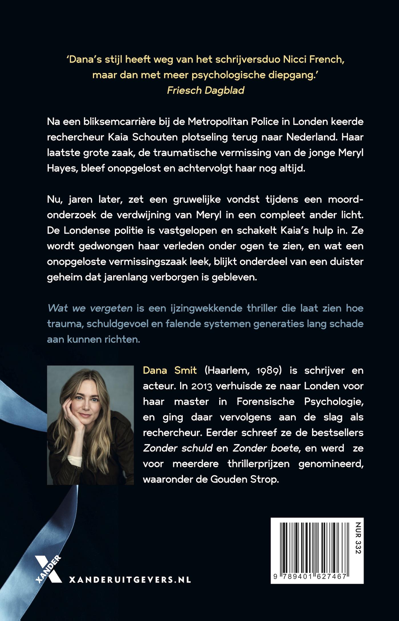 Achterkant van Wat we vergeten