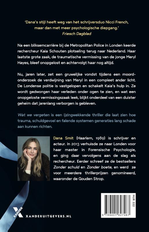 Achterkant van Wat we vergeten