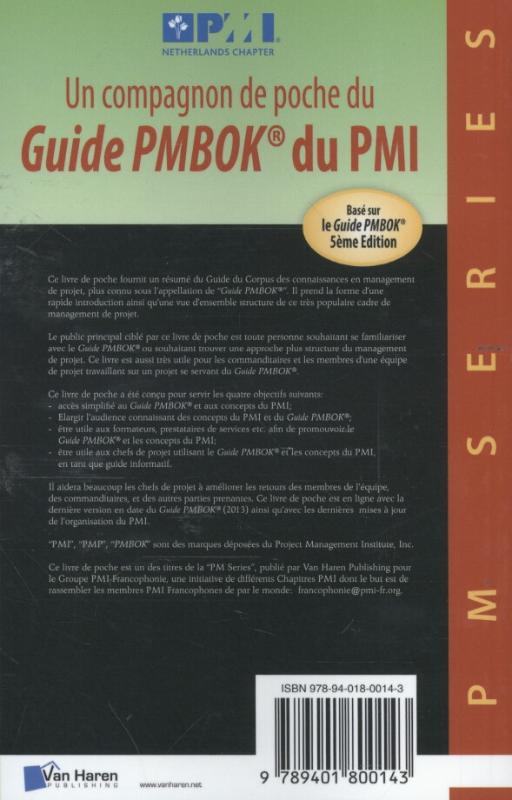 Achterkant van Un companion de poche du Guide PMBOK® du PMI
