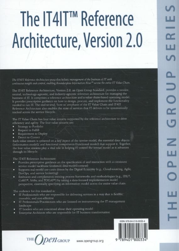 Achterkant van The IT4IT™ Reference Architecture, Version 2.0