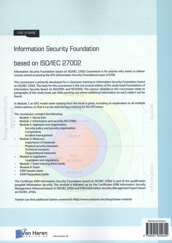 Achterkant van Information Security Foundation based on ISO/IEC 27002 Courseware