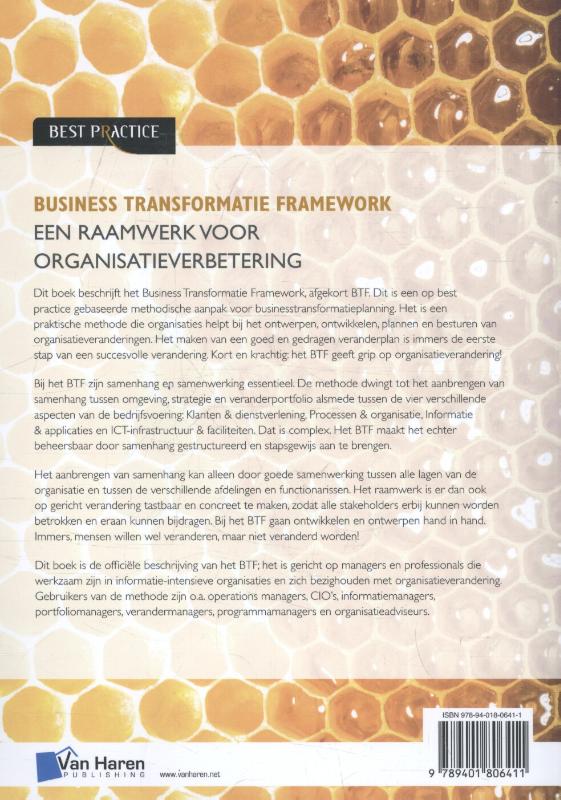 Achterkant van Business Transformatie Framework -