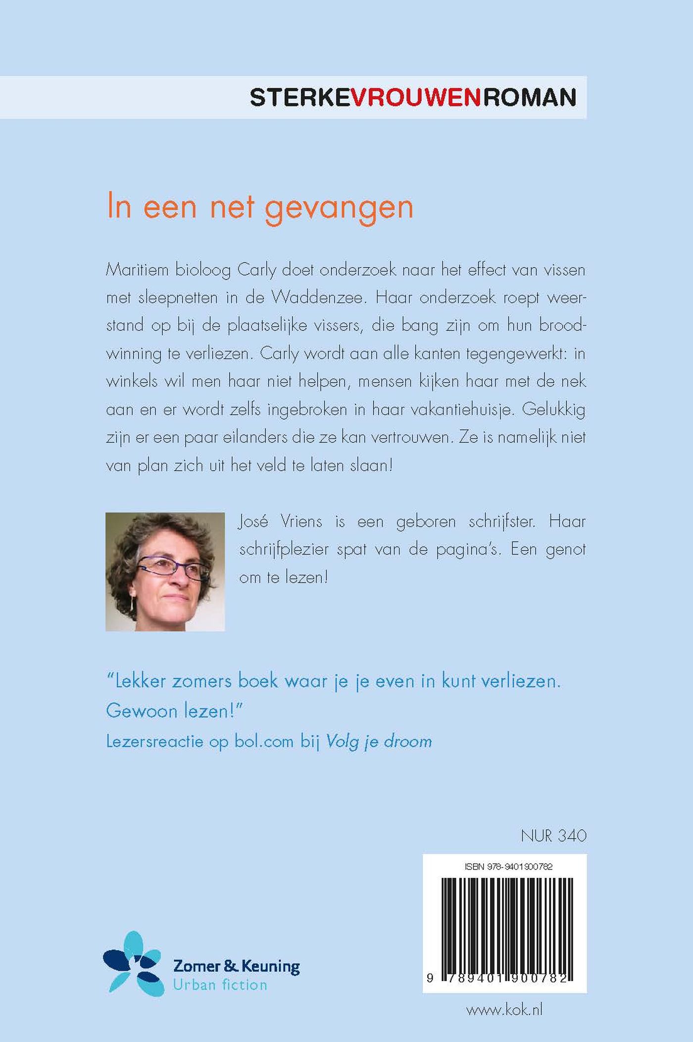 Achterkant van In een net gevangen