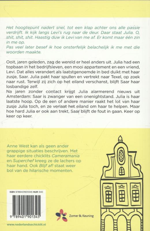 Achterkant van Blijf af!