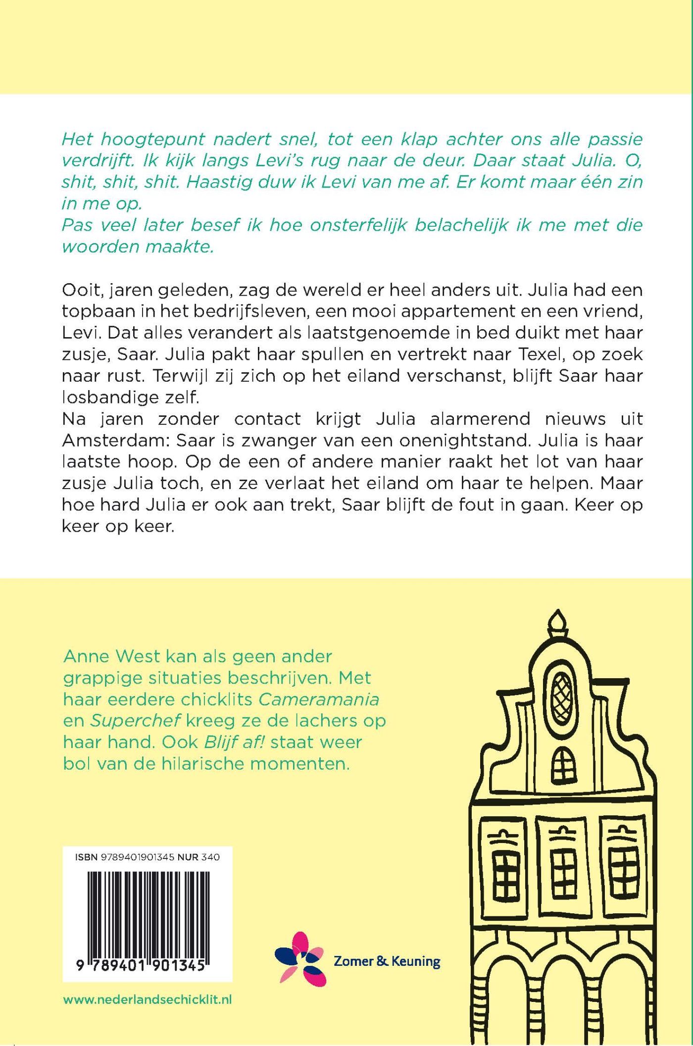 Achterkant van Blijf af!