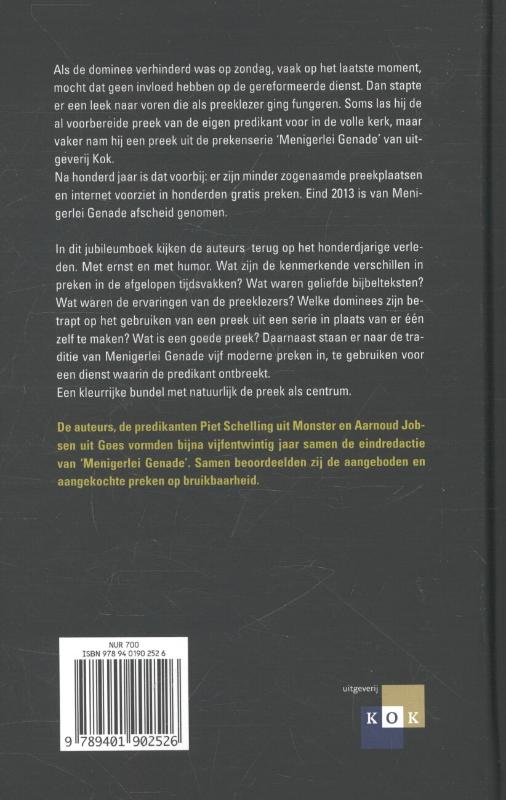Achterkant van Altijd een preek op zak