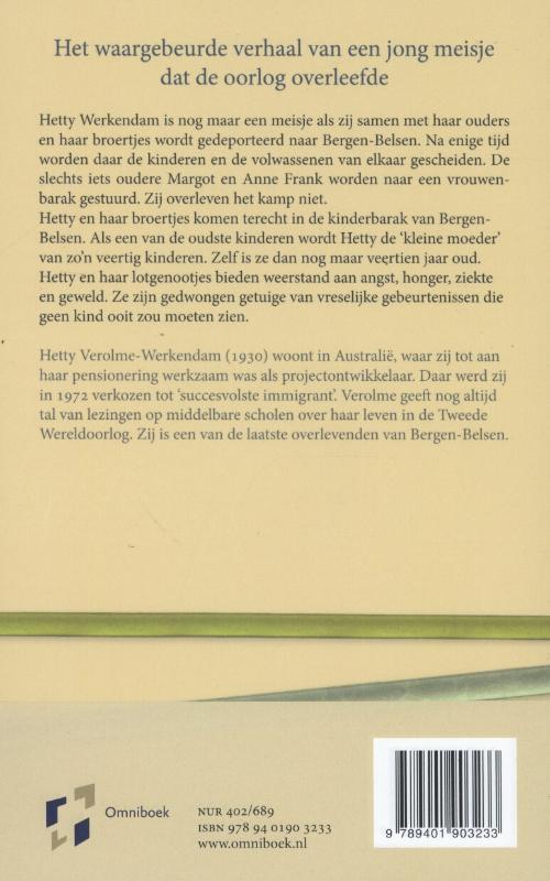 Achterkant van De kleine moeder van Bergen-Belsen