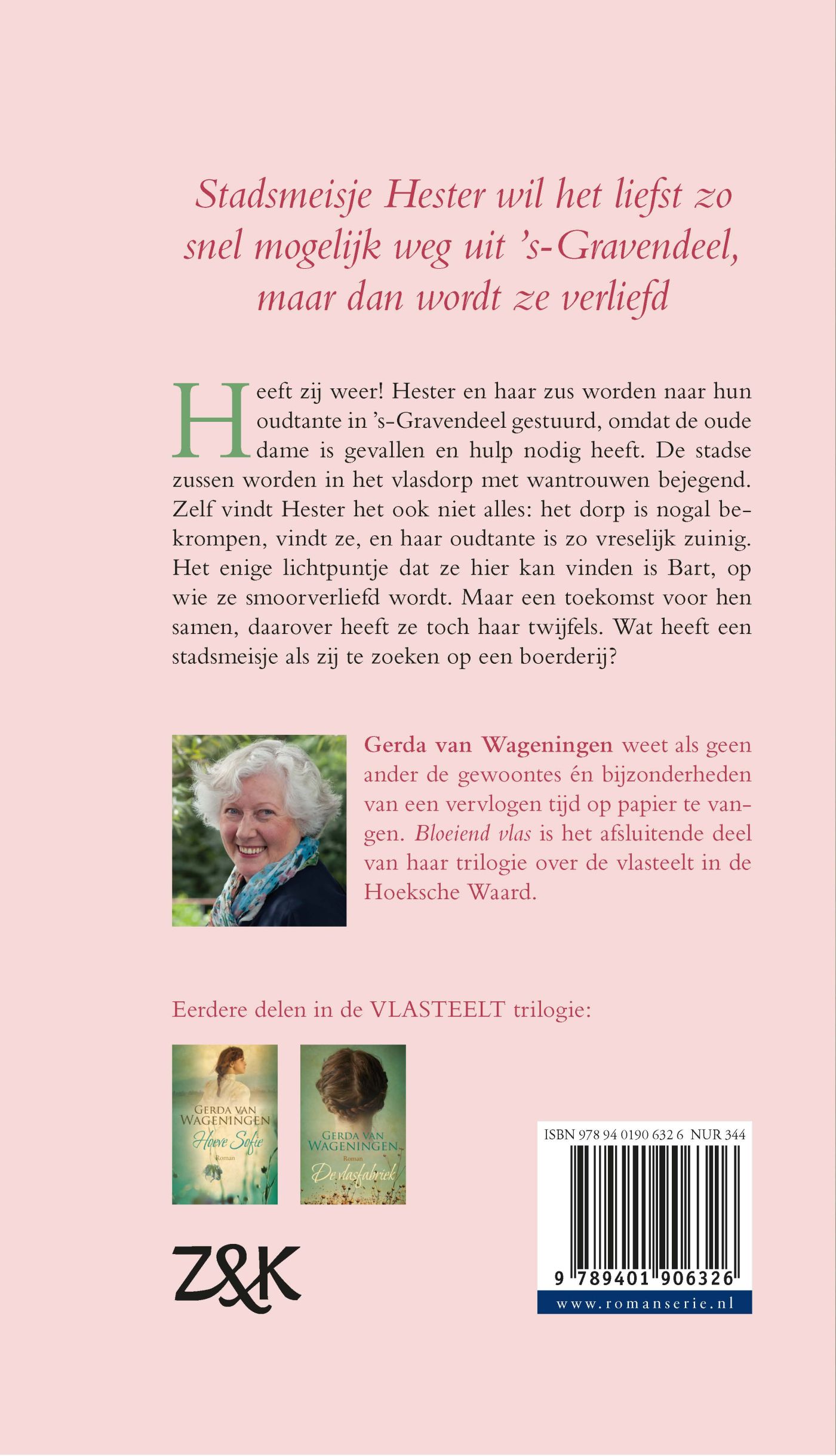 Achterkant van Bloeiend vlas