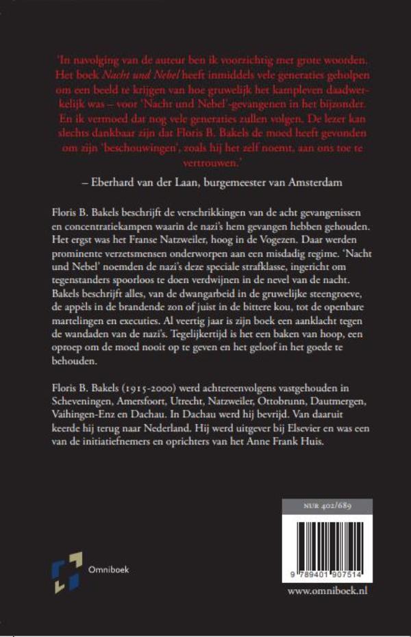 Achterkant van Terug uit Nacht und Nebel