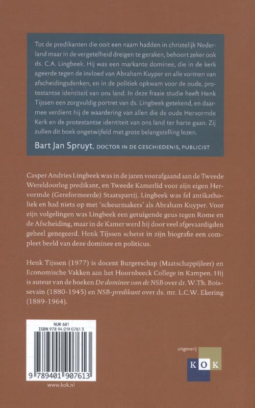 Achterkant van Om het behoud van protestants Nederland