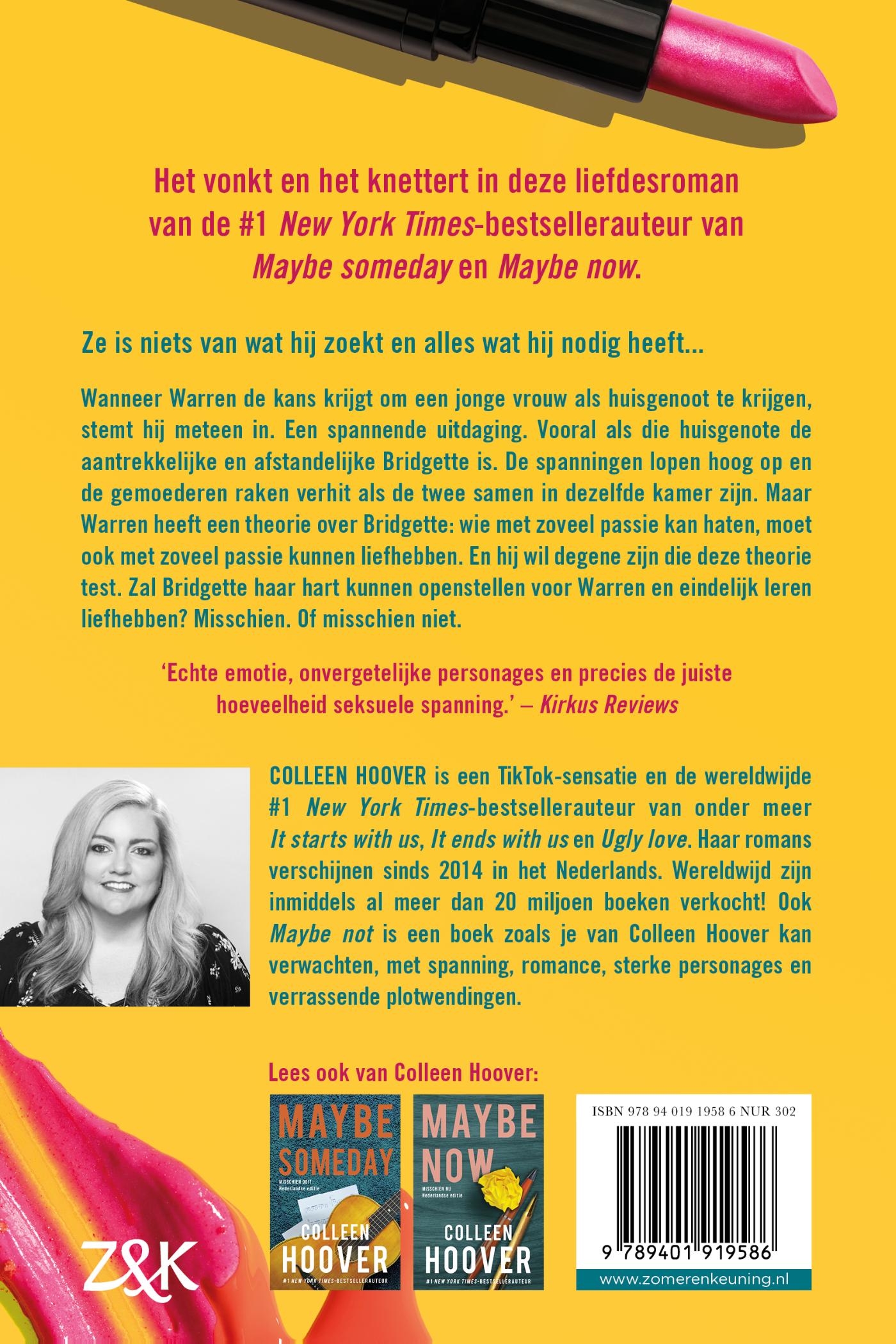 Achterkant van Misschien nooit