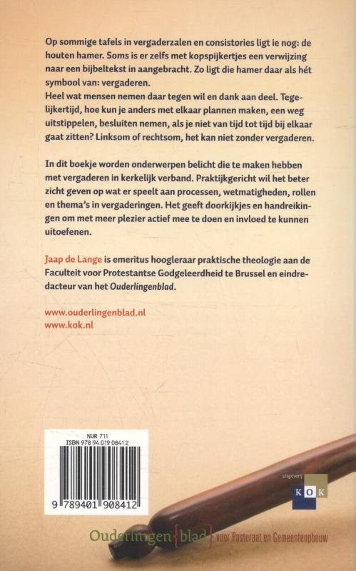 Achterkant van Met de hamer op tafel