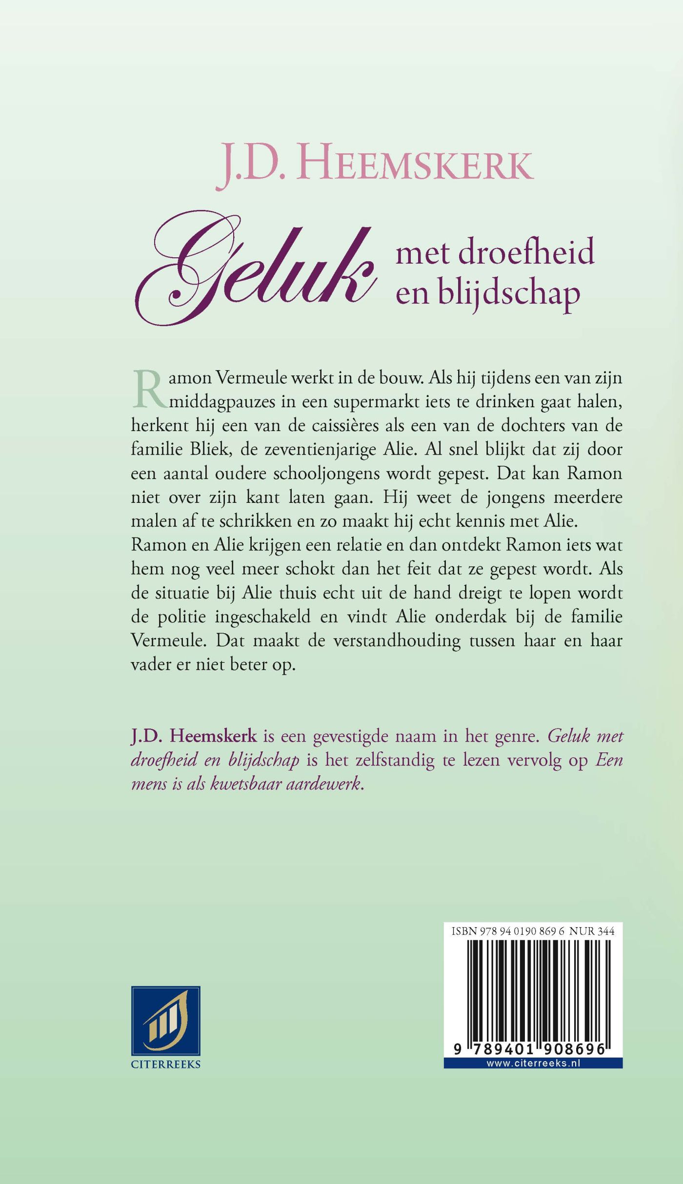 Achterkant van Geluk met droefheid en blijdschap