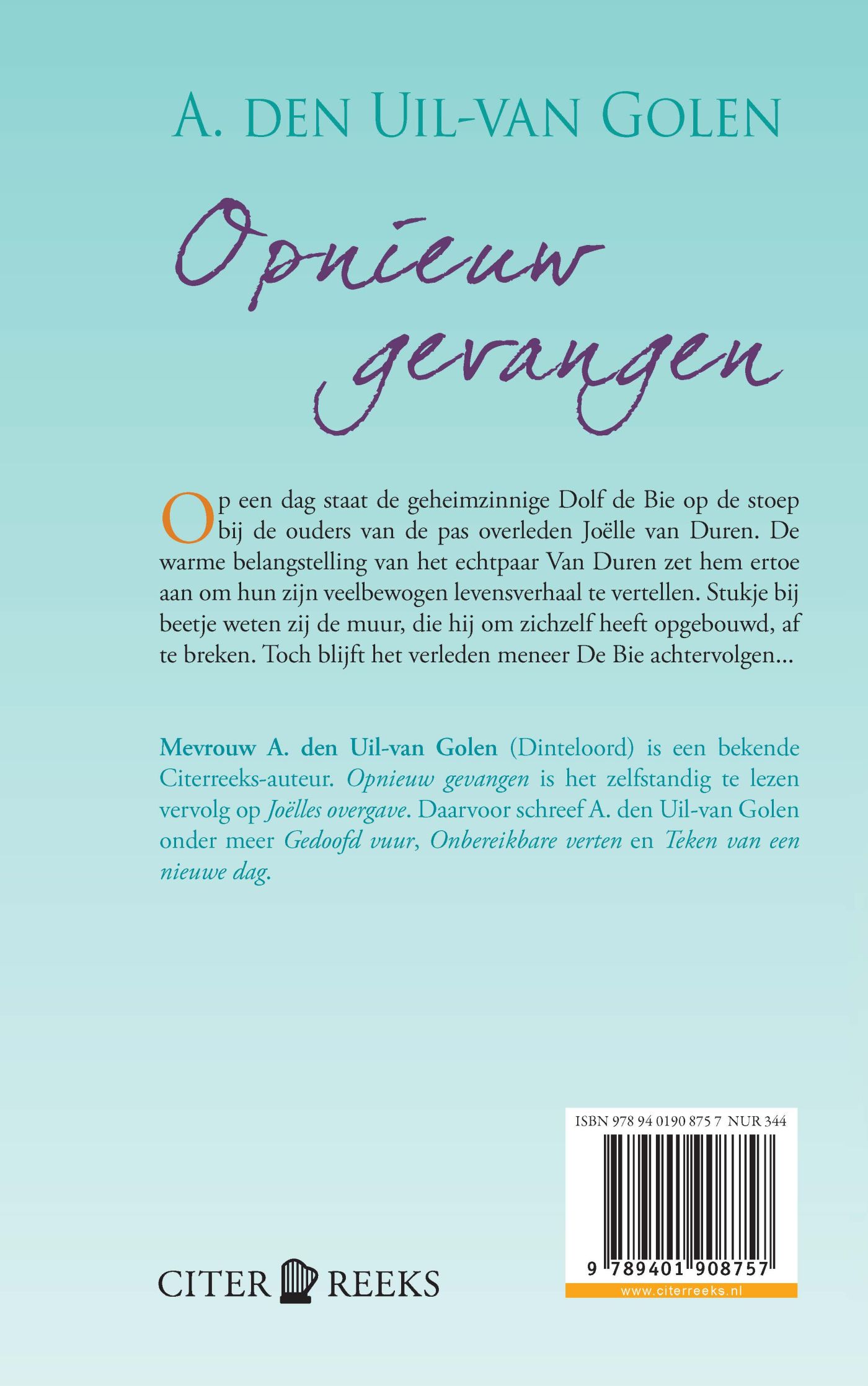 Achterkant van Opnieuw gevangen