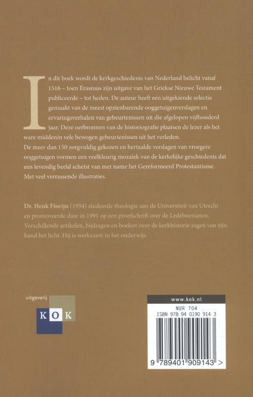 Achterkant van Ooggetuigen van de Nederlandse kerkgeschiedenis