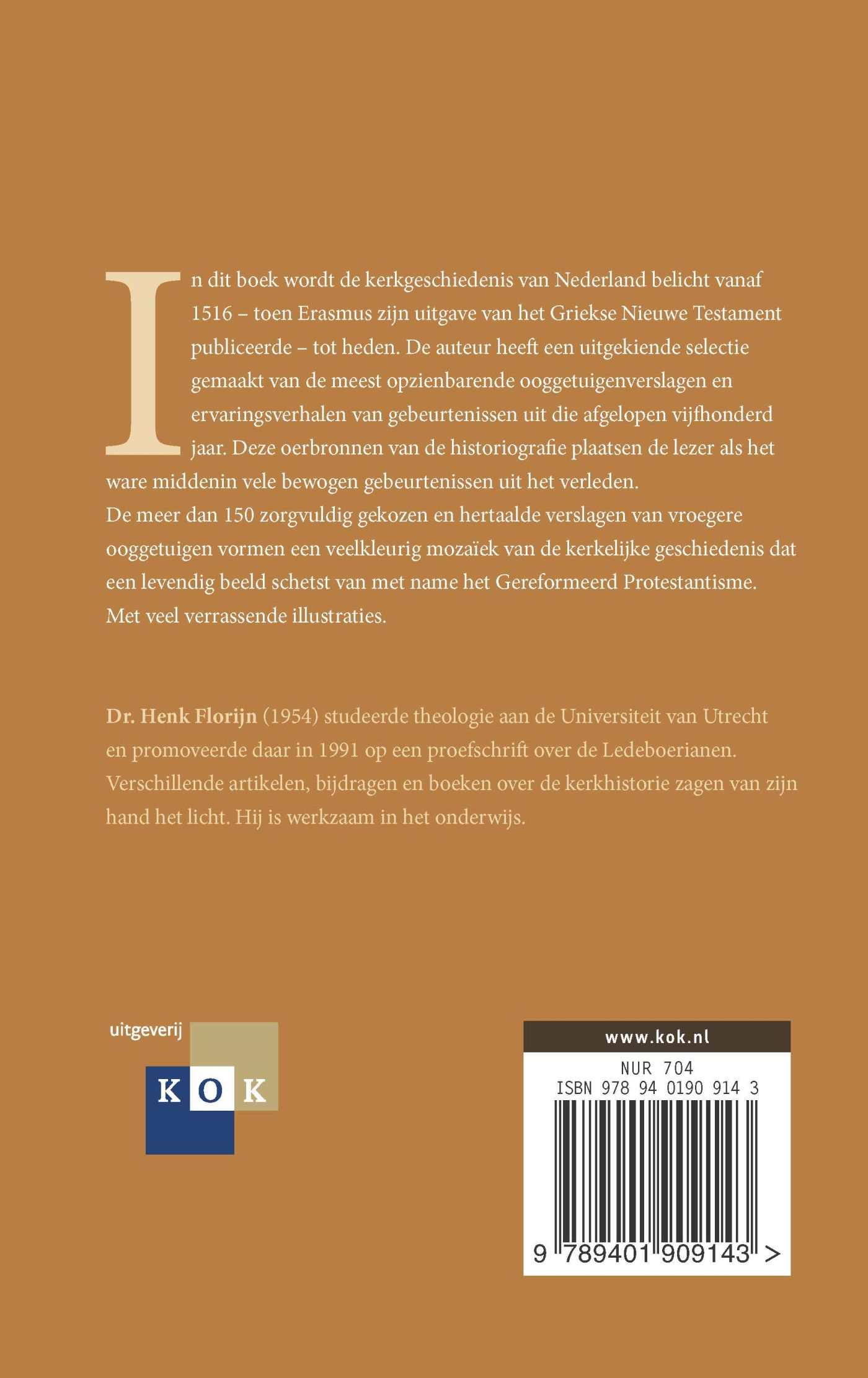 Achterkant van Ooggetuigen van de Nederlandse kerkgeschiedenis