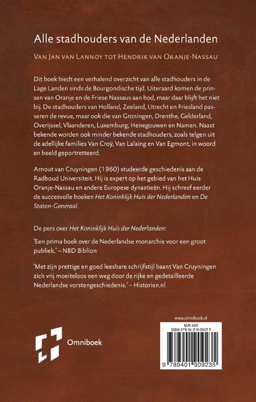 Achterkant van Stadhouders in de Nederlanden