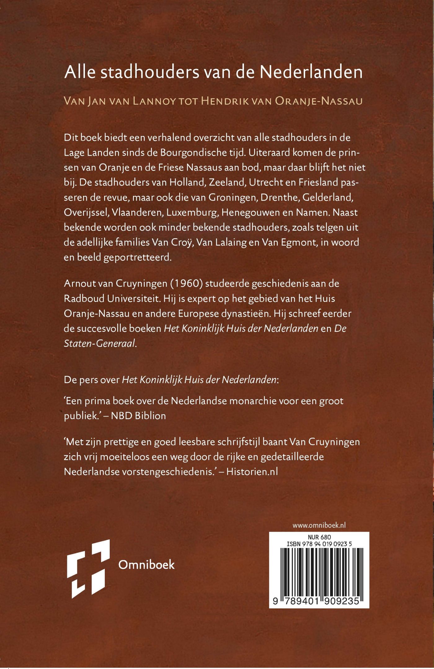 Achterkant van Stadhouders in de Nederlanden