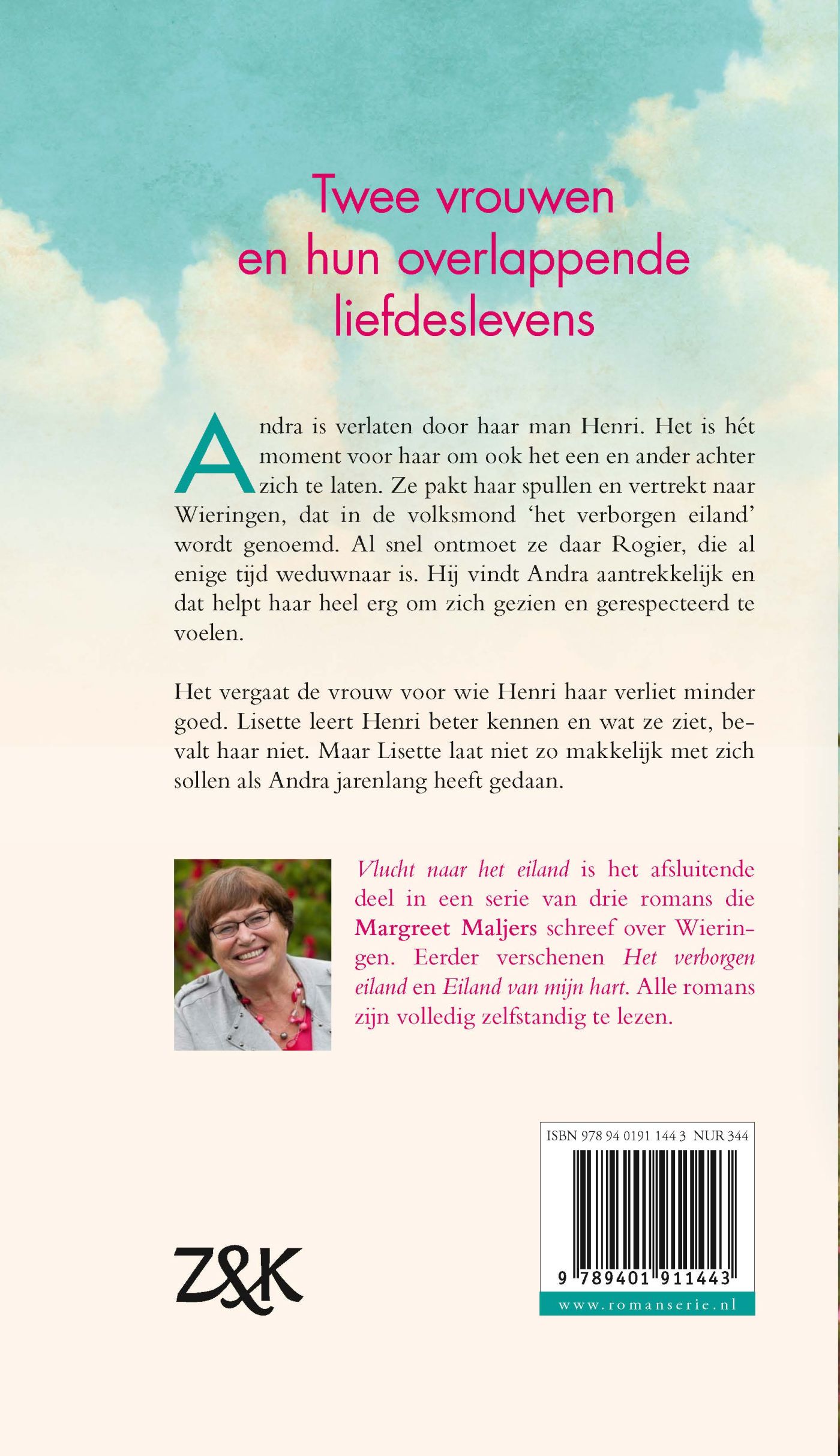 Achterkant van Vlucht naar het eiland