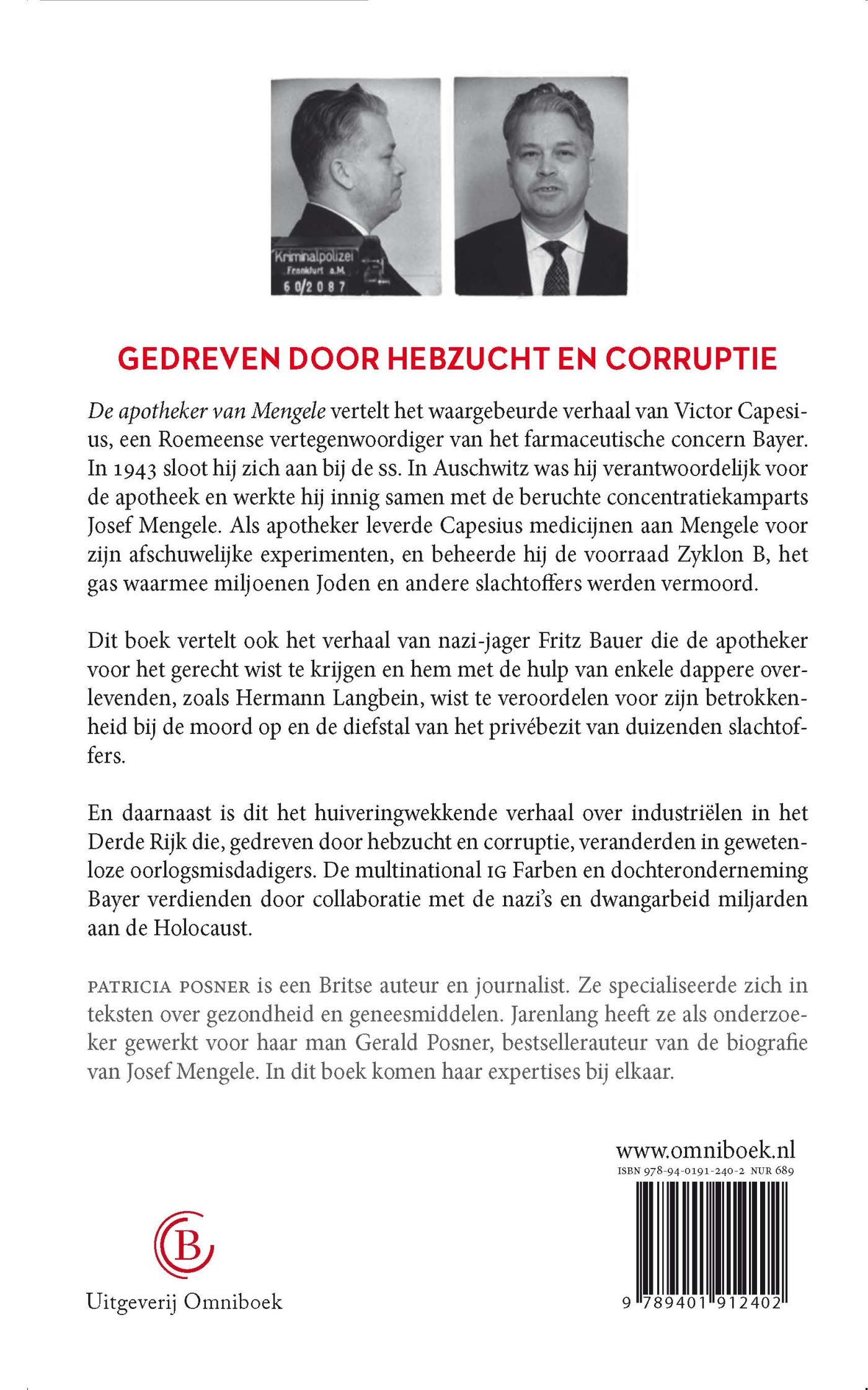 Achterkant van De apotheker van Mengele