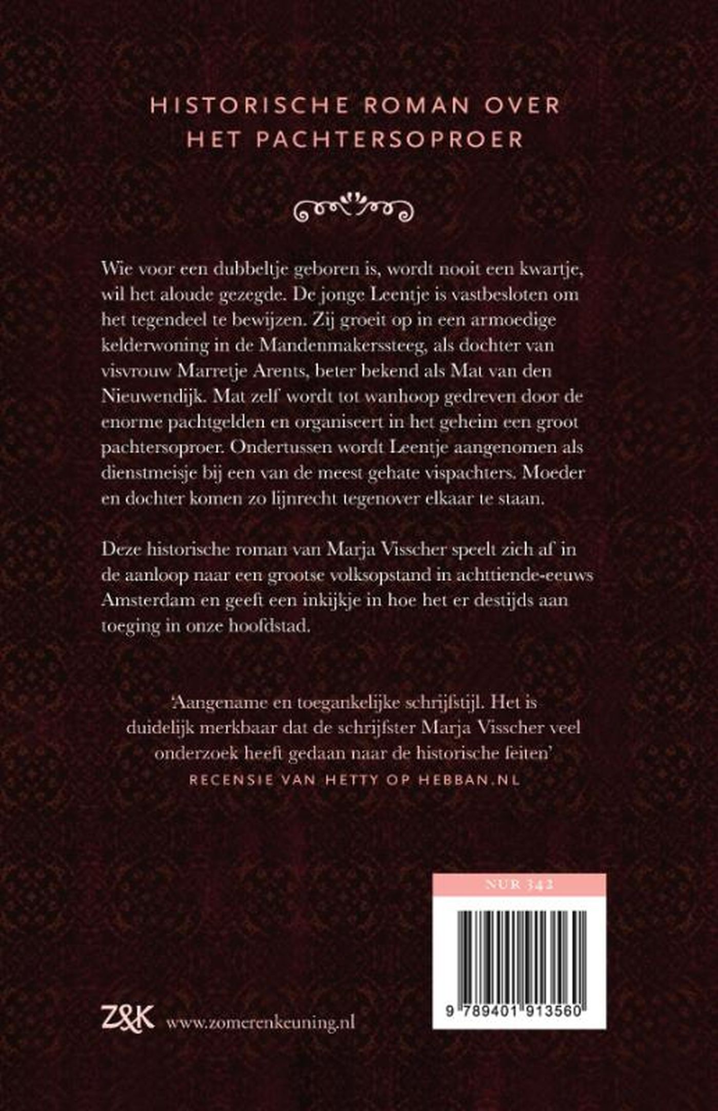 Achterkant van Het meisje uit de Mandenmakerssteeg