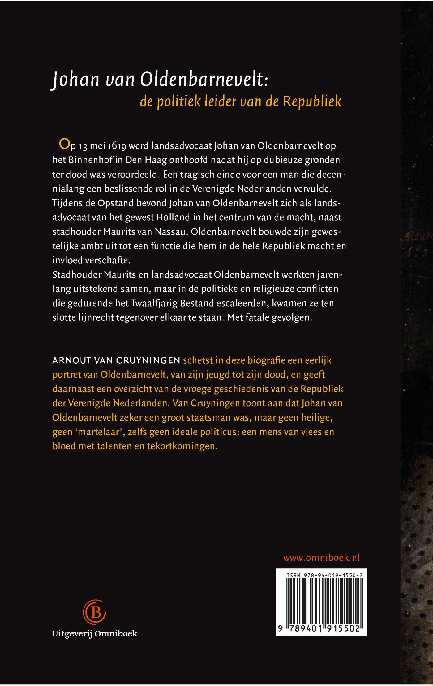 Achterkant van Johan van Oldenbarnevelt