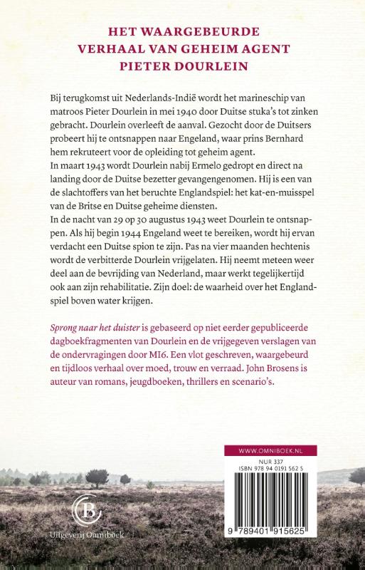 Achterkant van Sprong naar het duister