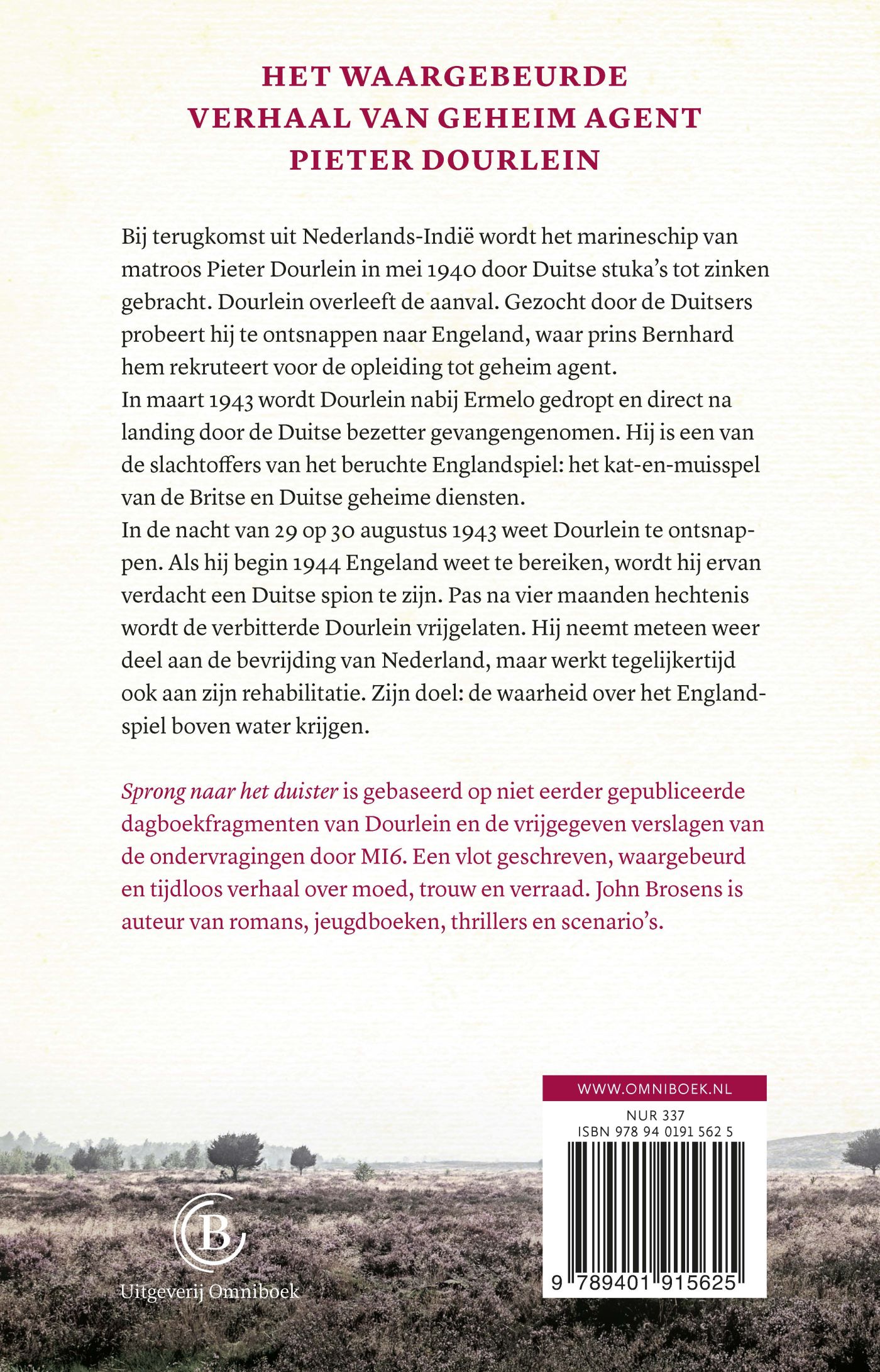 Achterkant van Sprong naar het duister