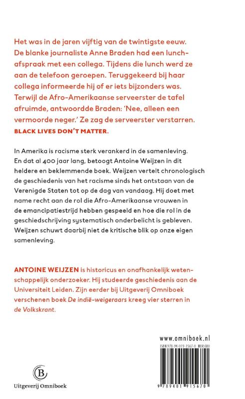Achterkant van Racisme in Amerika