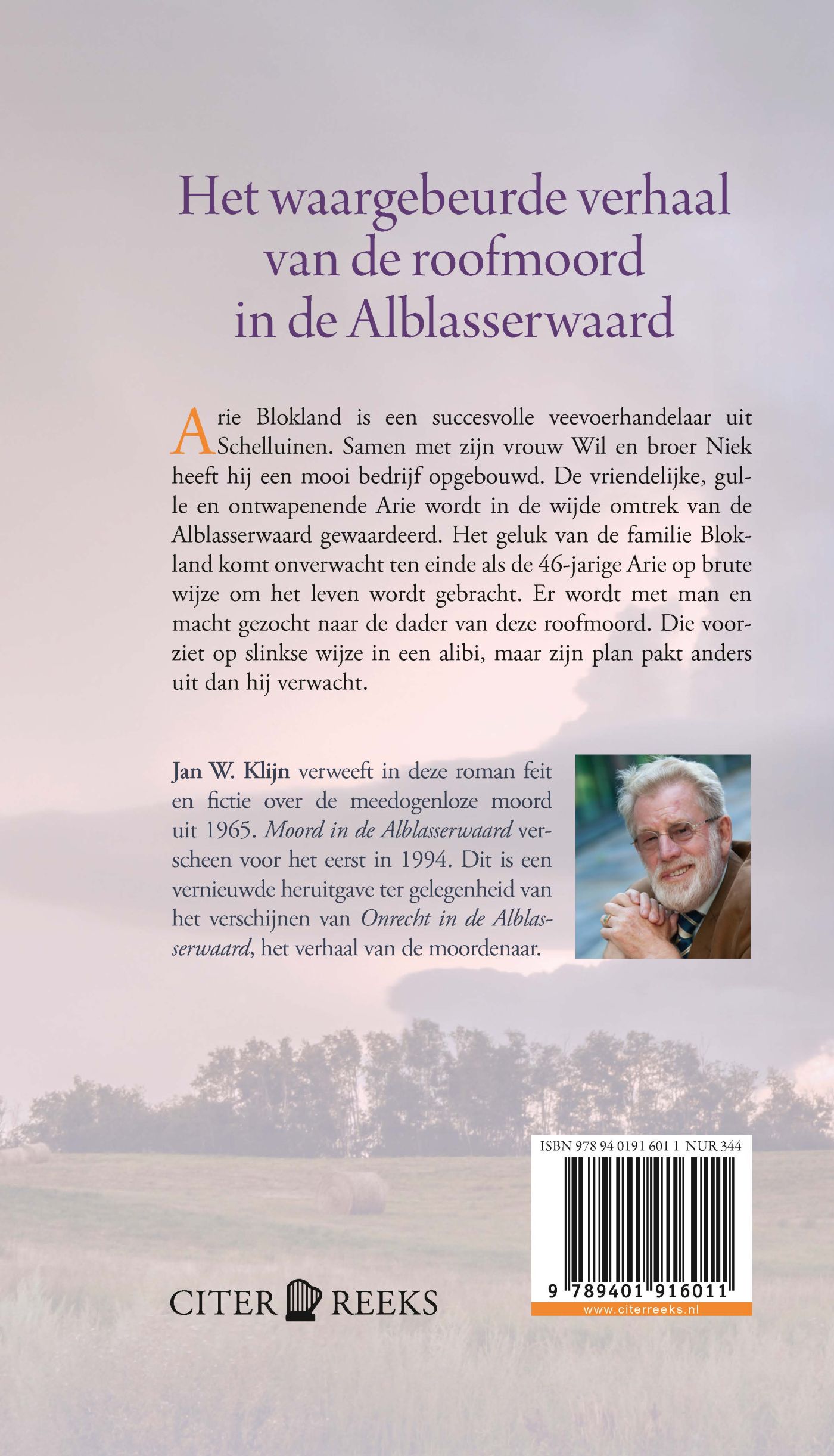 Achterkant van Moord in de Alblasserwaard