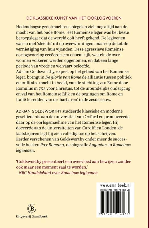 Achterkant van De glorie van Rome
